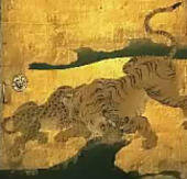 遠侍にある竹林群虎図
